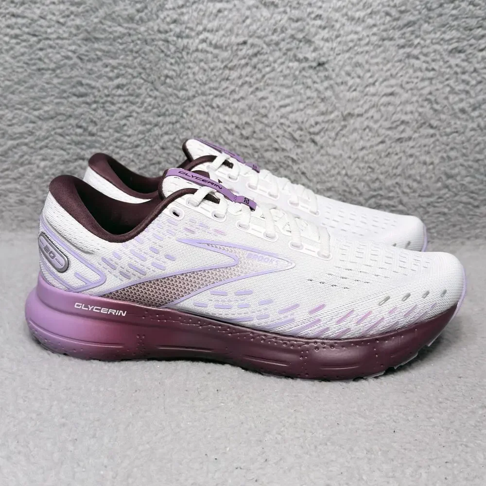 Brooks Glycerin 20 Womens Size 11 Running Shoes White Orchid Lavender
